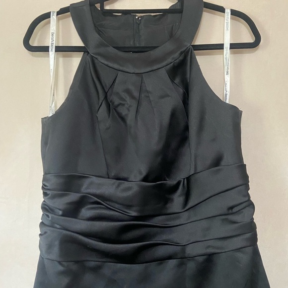 David's Bridal women's size 12 black halter style ruched waist bridesmaid dress - Picture 3 of 5